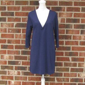 NWT Ripley Rader A line navy blue v neck Size 4 dress has pockets